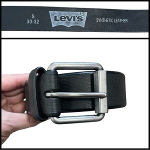 Levi's Black Synthetic Leather Belt Size S 30-32